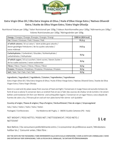 Farchioni Il Casolare - Extra Natives Olivenöl - Ungefiltertes & Kaltgepresstes (1 Liter)