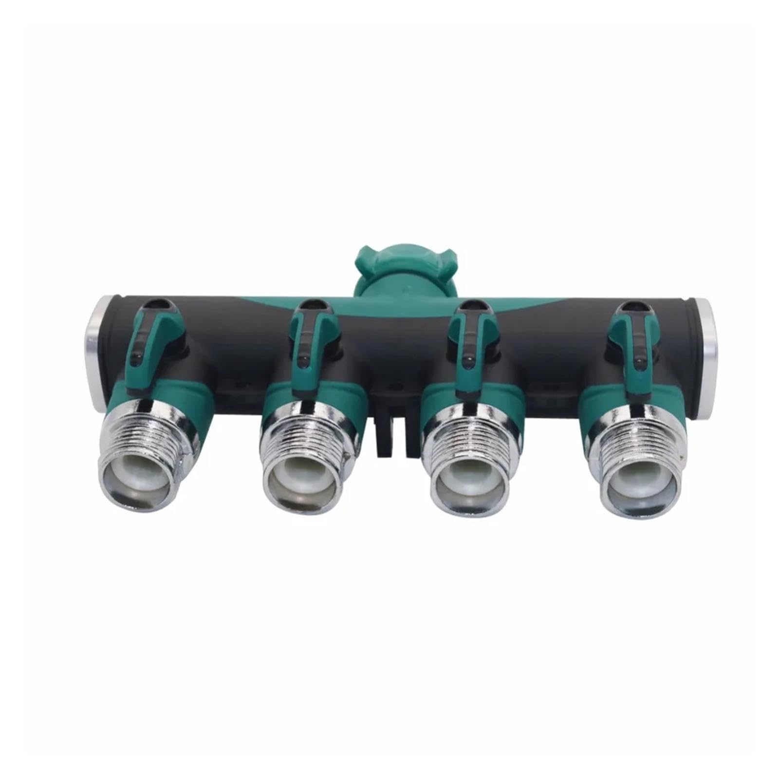 Conector de manguera de jardín de 4 vías, adaptador divisor de aleación de Zinc compatible con grifo exterior, sistema de riego por goteo, 3/4 Inc, 1 Uds.