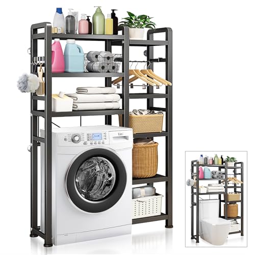 Upgraded Over The Toilet and Washer Storage Shelf, Bathroom Stora...