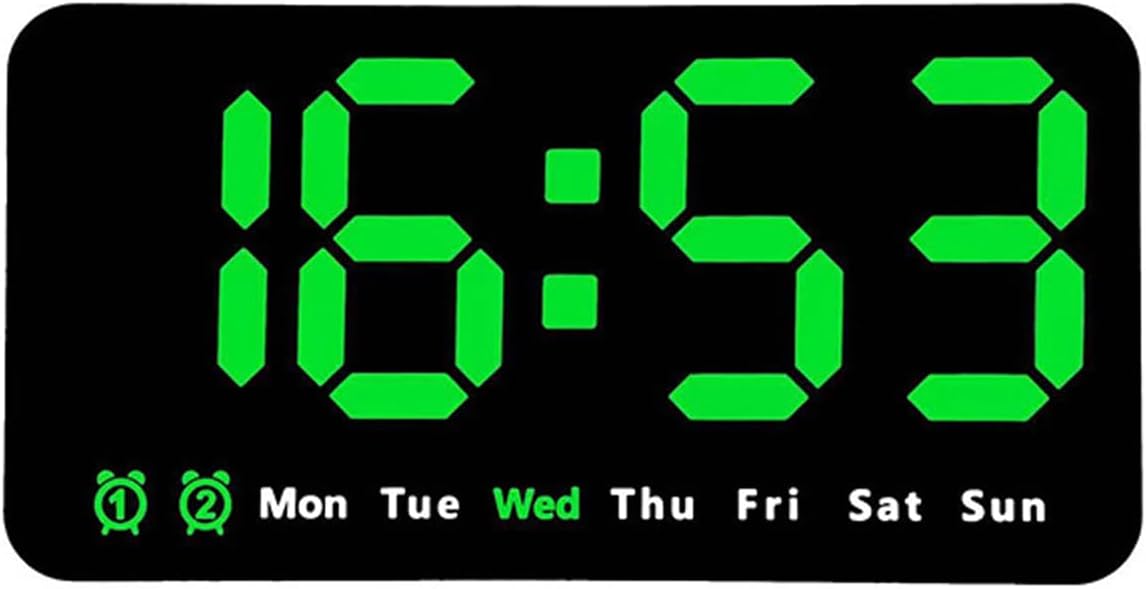LKJYBG LED Digital Wall Clock with 2 Alarm Large Display Alarm Clock for Living Room