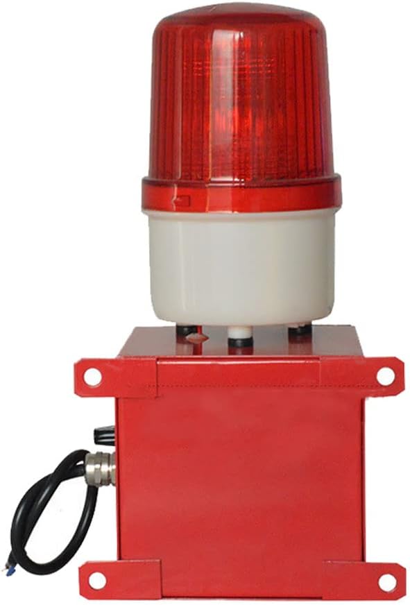 ATO Audible and Visual Alarm, Sound and Light Loud Alarm Siren with Strobe Light, Warning Light Horn Siren Alarm , 106-120dB Adjustable ,for Security Alarm System(DC 24V)
