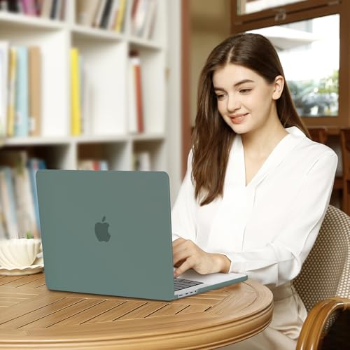 Image of MOSISO Compatible with MacBook Pro 14 inch Case 2025 2024 2023 2022 2021 M5 M4 M3 M2 M1 A3434 A3112 A3185 A3401 A2918 A2992 A2779 A2442, Hard Shell&Keyboard Cover&Screen Film&Pouch,Midnight Green