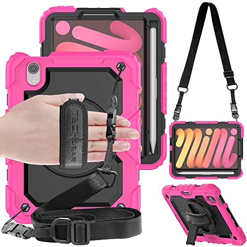 TECHGEAR UTILITY Case for iPad Mini 7/6, 8.3", Tough Rugged HEAVY DUTY Armour Shockproof Case with 360 Rotating Stand