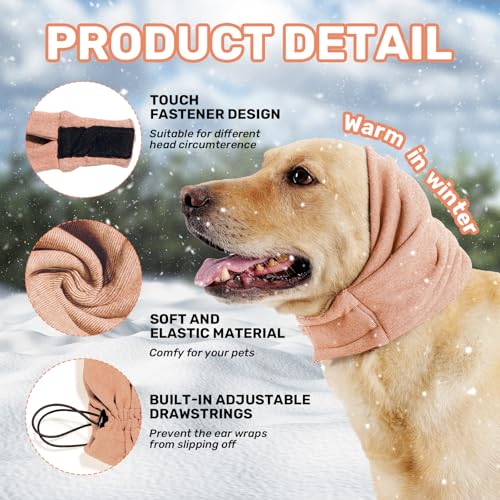 Image of Dog Calming Hoodie, No Shake Ear Wraps for Dogs, Adjustable Dog Ear Muffs for Noise Protection, Ear Wrap Head Cover for Head Warp Anxiety Relief, Hematoma, Grooming and Force Drying
