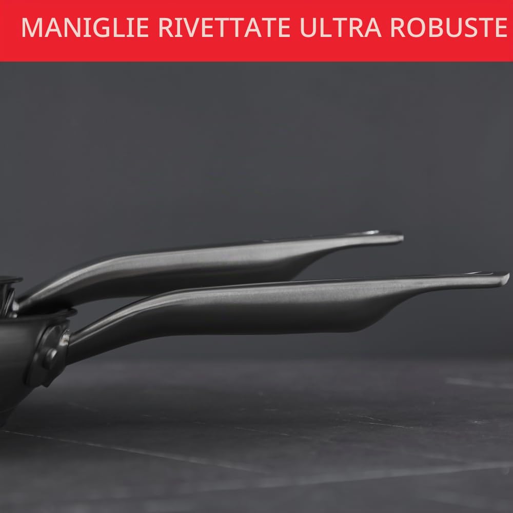 Tefal E492S2 Virtuoso - Set di 2 padelle | 24 + 28 cm | acciaio inossidabile di alta qualità | non sigillato | finitura spazzolata | adatto a induzione | forno fino a 250 °C