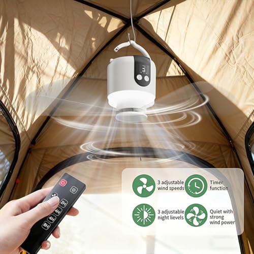 Ventilador de camping recargable de 16.5 pulgadas con hojas desmontables 5