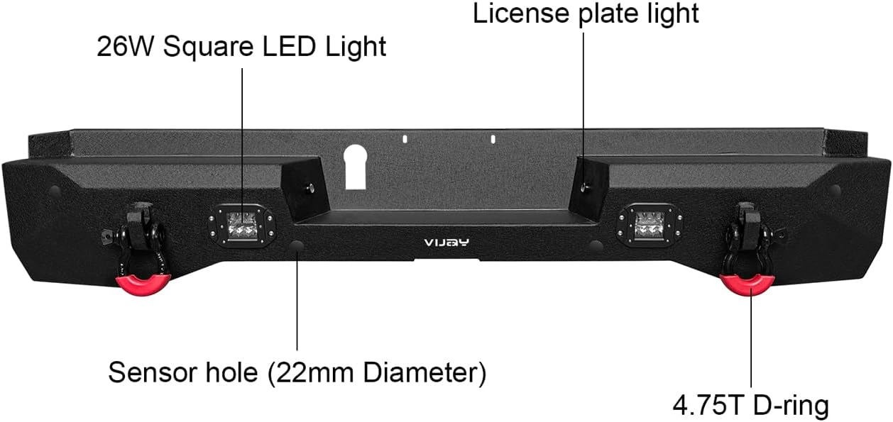 Vijay Front Bumper Fits 2022-2026 Tundra with Lights and D-rings