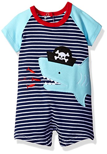 Mud Pie Baby Boys' Shortall One Piece, Pirate Shark, 6-9 Months
