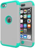 iPod Touch 5 Case,iPod Touch 6 Case,SLMY(TM)Heavy Duty High Impact Armor Case Cover Protective Case for Apple iPod touch 5 6th Generation Gray/Green