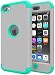 iPod Touch 5 Case,iPod Touch 6 Case,SLMY(TM)Heavy Duty High Impact Armor Case Cover Protective Case for Apple iPod touch 5 6th Generation Gray/Green