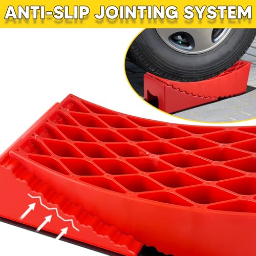 Yiyitools QP-1-006 2 Pack Rv Leveling Blocks Ramp Kit,Travel Trailer Leveling Blocks,Including 2 Curved Levelers,2 Chocks And 2 Anti-Slip Mats,Up To 35,000 Lbs,Non-Slip Design thumb #5