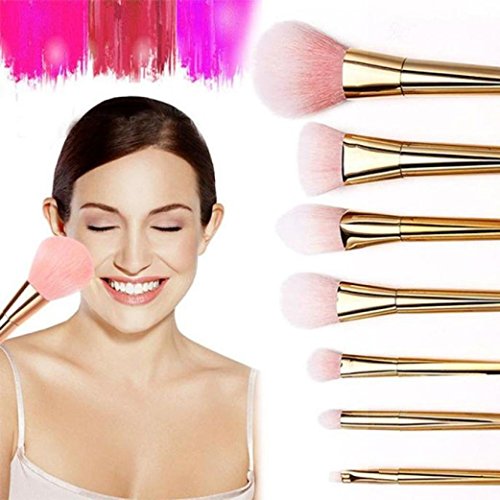OVERMAL 2016 7Pcs Set Professional Brush High Brushes set Make Up Blush Brushes Makeup Brush (Rose Gold)