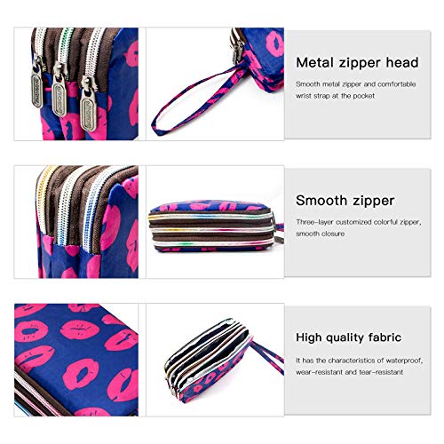 Image of BIAOTIE Large Capacity Wristlet Wallet - Women Printed Nylon Waterproof Handbag Clutch Purse