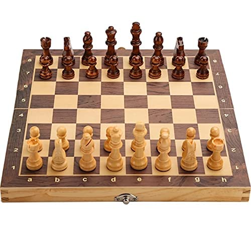 Chess Large Magnetic Wooden Folding Chess Set Felted Game Board 39cm39cm Interior Storage Adult Kids Gift Family Game Chess Board Chess Set