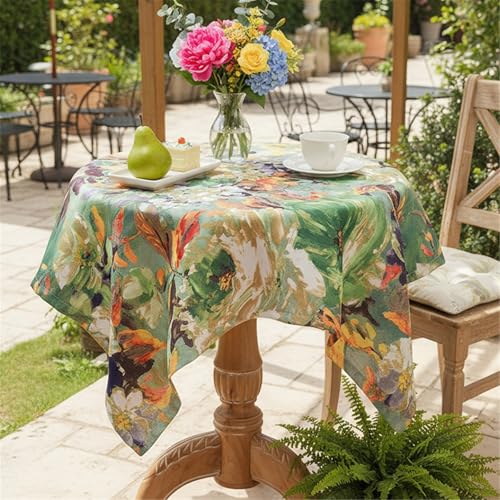Nappe de cuisine anti-tache motif floral en polyester pour en finir avec les lavages difficiles - 5