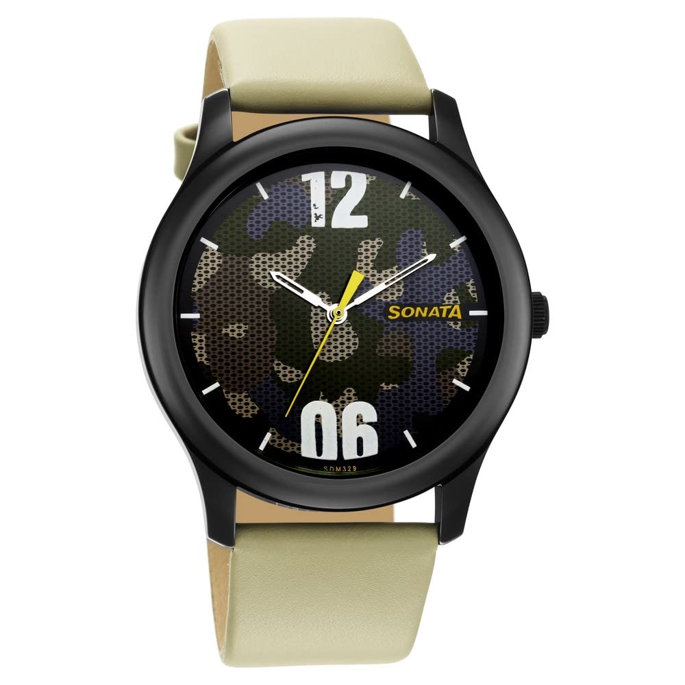 Sonata Quartz Analog Multicoloured Dial Leather Strap Watch for Men-NR77106NL03W (B0BS3NPPM1) Amazon Price History, Amazon Price Tracker