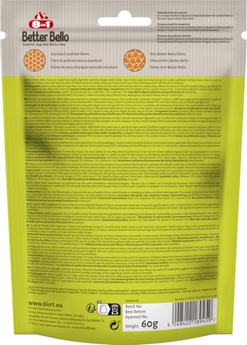 8in1 Better Bello Chicken Twisted Sticks - leicht verdauliche Kaustangen für Hunde mit Huhn, Kauartikel für Hunde mit empfindlichen Magen, 60g Beutel (10 Stück)