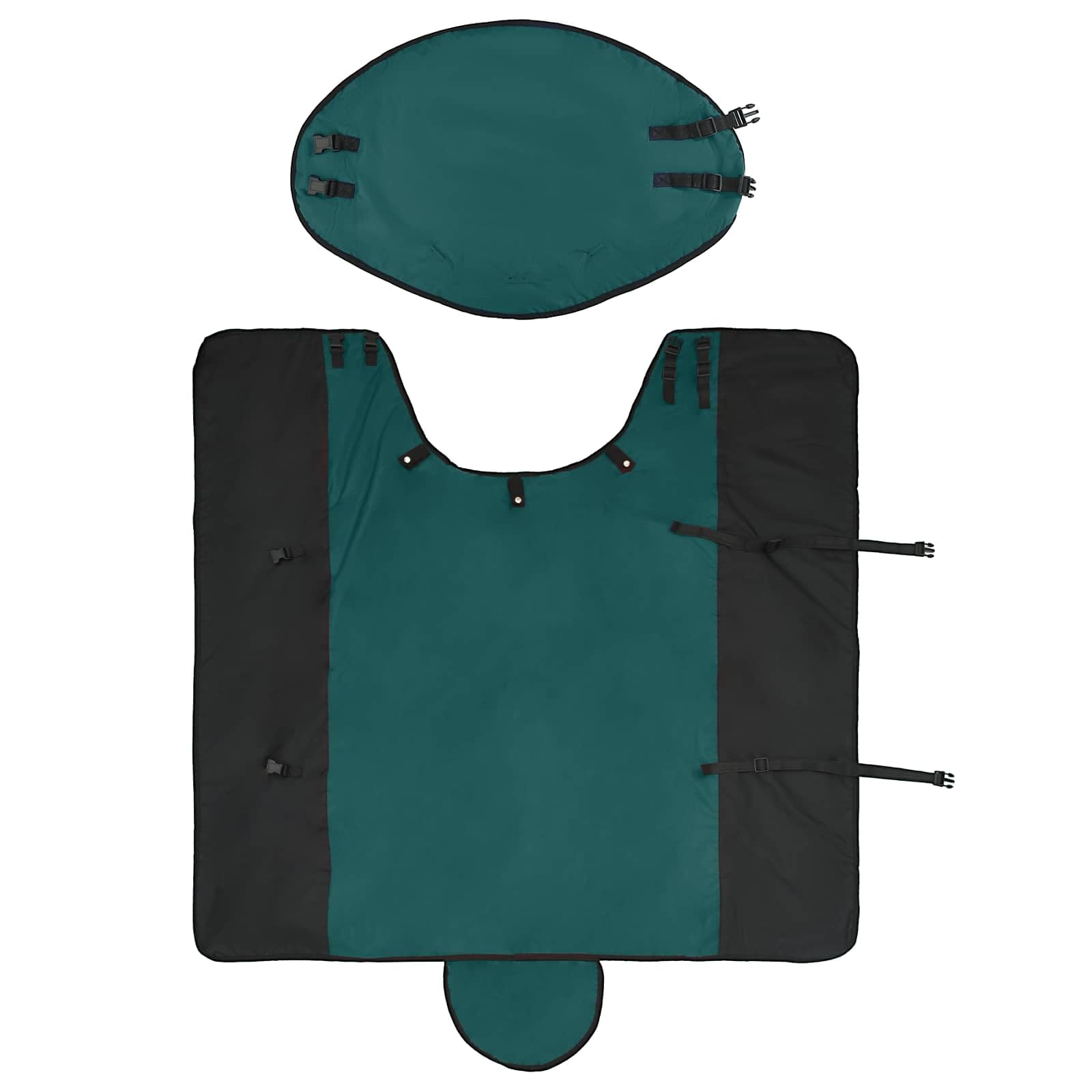 Manta para Caballo Verde Oscuro y Negro 165 cm Poliéster,Mantas y Capas para Caballos,2.164kg-42013146