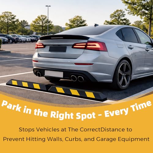 Image of BESEA 36 inch Rubber Parking Stop, 2 Pack for Garage & Driveway