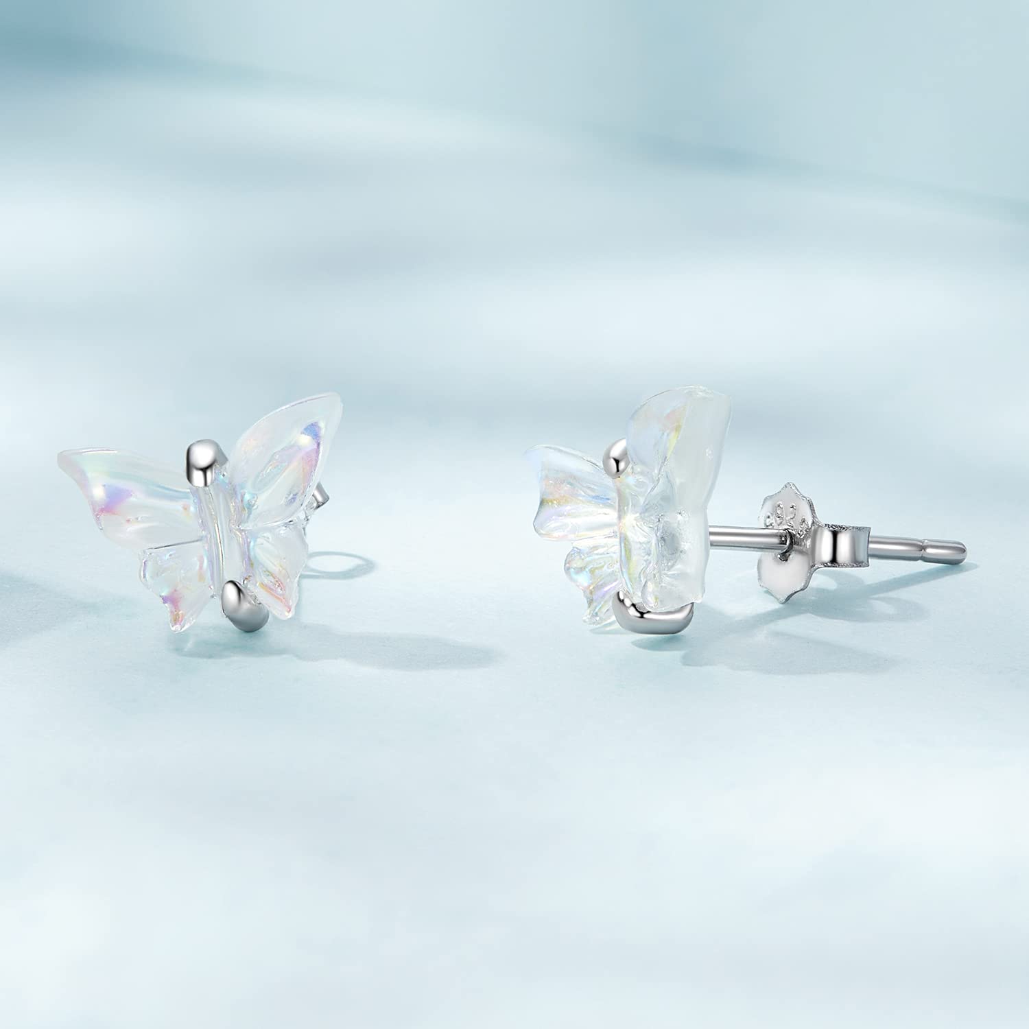 RWRAPS Ohrringe, Silberohrringe für Damen, Bunte Schleife-Ohrringe, 925er-Sterlingsilber-Ohrringe