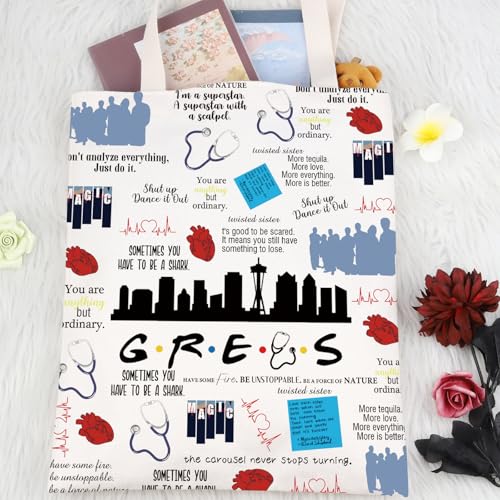 Bolsa Tote Gris Temática de Película para Mujer miniatura 3