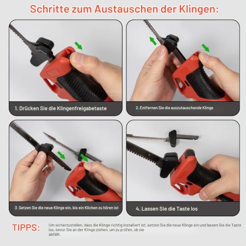 Foto von VLOXO Elektromesser Kabelloses Filetiermesser mit 4 Edelstahl-Doppelklingen