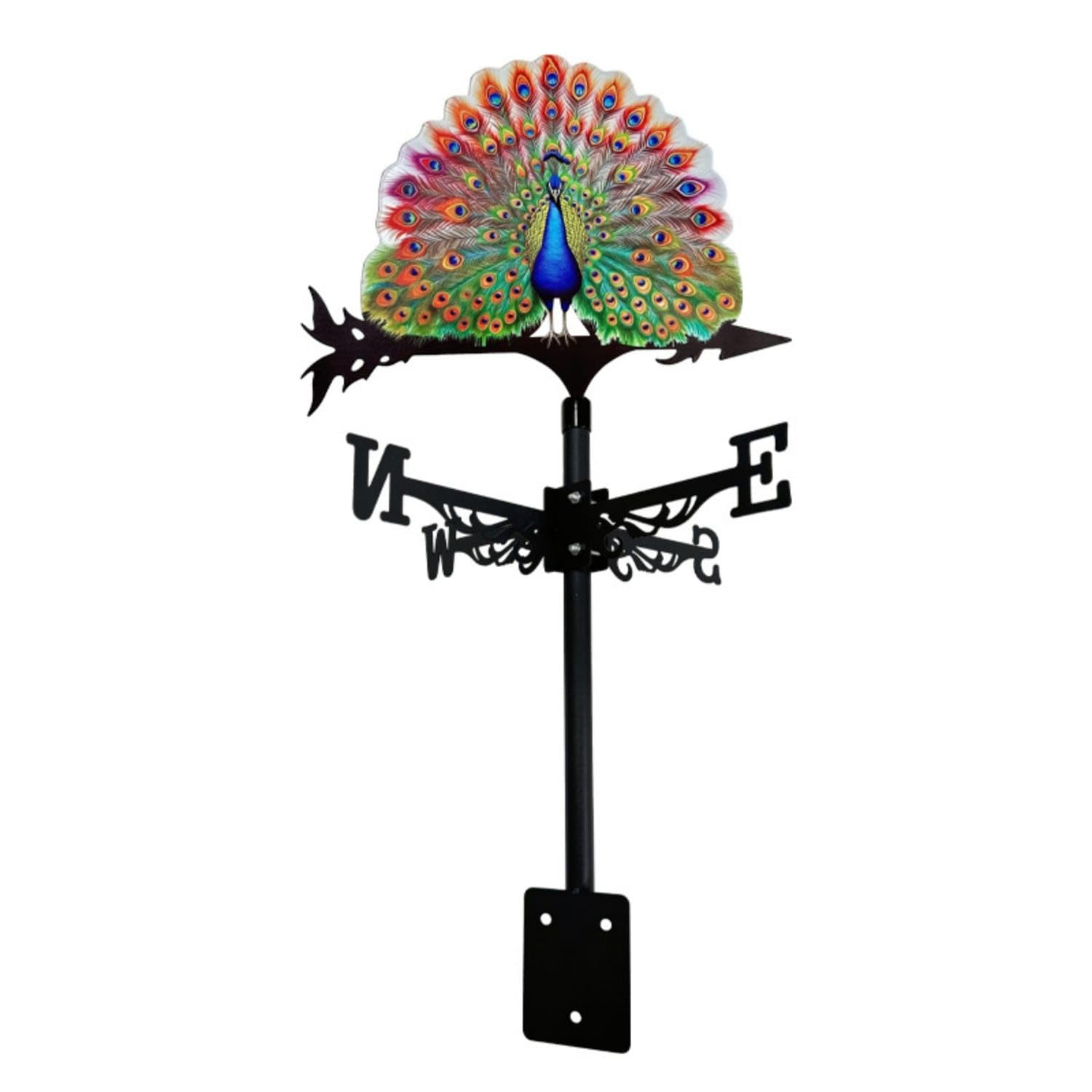 Wrought Iron Creature Weather Vane Rotates Easily Rooftop Weather Vane Colorful Design Rooftop Wind Indicator Decorative for Yard, Barn, Shed, Peacock T142|Weathervanes|Home & Garden-image-29