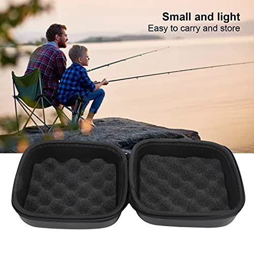 Fishing Reel Cases Cover, PU Leather Hard Fishing Reel Protective Case Pouch Storage Box for Fly Reels, Bait Reels, and Lure Reels (Black) (S)