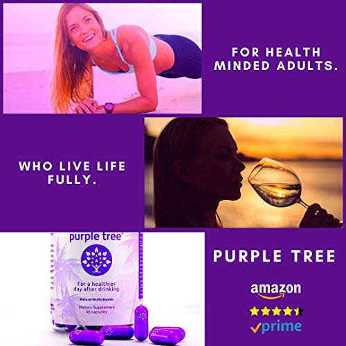 Purple Tree Celebration Vitamin Pills | Rapid Hydration, Liver Detox, Better Mornings | Dihydromyricetin Dhm, Milk Thistle, Electrolytes, Vitamin B, Willow Bark, Quercetin (30 Pills) #TOP1