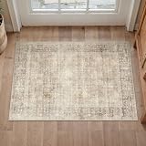 PureCozy Beige Felpudo Entrada Casa Alfombra 60x90cm Vintage