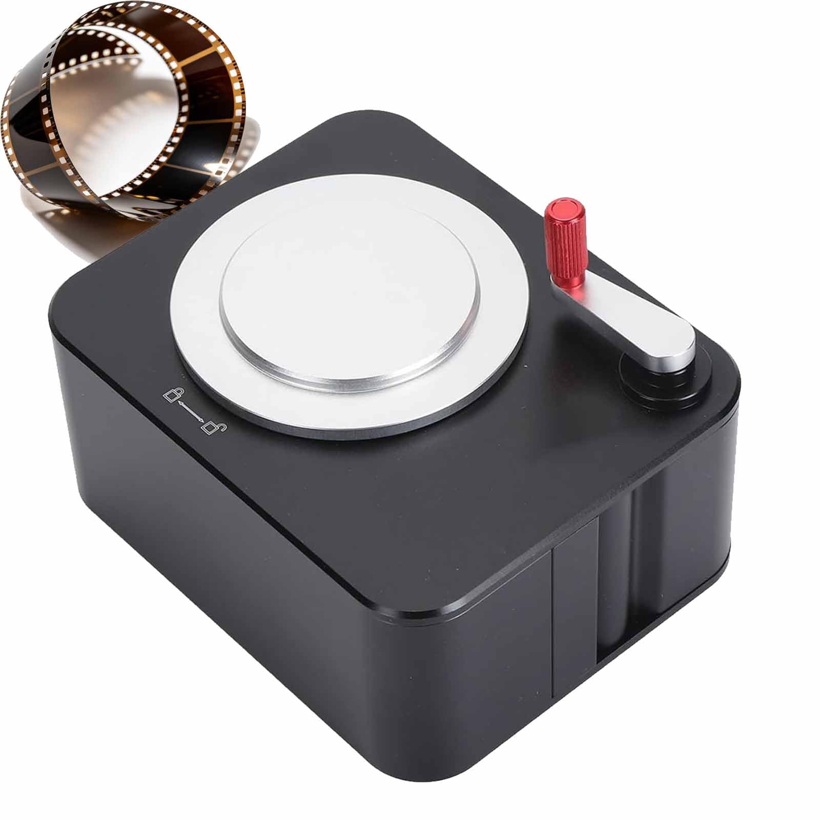 Podajnik Taśmy Filmowej 35 Mm Z Pokrywą Z Blokadą, Uchwytem Do Przewijania I Wyściółką Filcową, Maksymalna Liczba Szpul: 30, Wykonany Ze Stopu Aluminium, Do Aparatów Retro