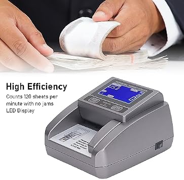 Mixed Denomination Money Counter Machine, Multiple Modes Small Commercial Handheld Bill Counting Machine Value Counting Machine with LED Display & Counterfeit Detection (US Plug 100240V)
