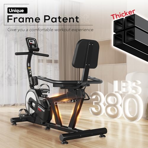 KeppiFitness Recumbent Exercise Bike, Recumbent Bike for Adults with Magnetic Resistance, Exercise Bike for Home 380LB Capacity, Cardio Stationary Bikes for Seniors with Pulse Sensor - Image 6