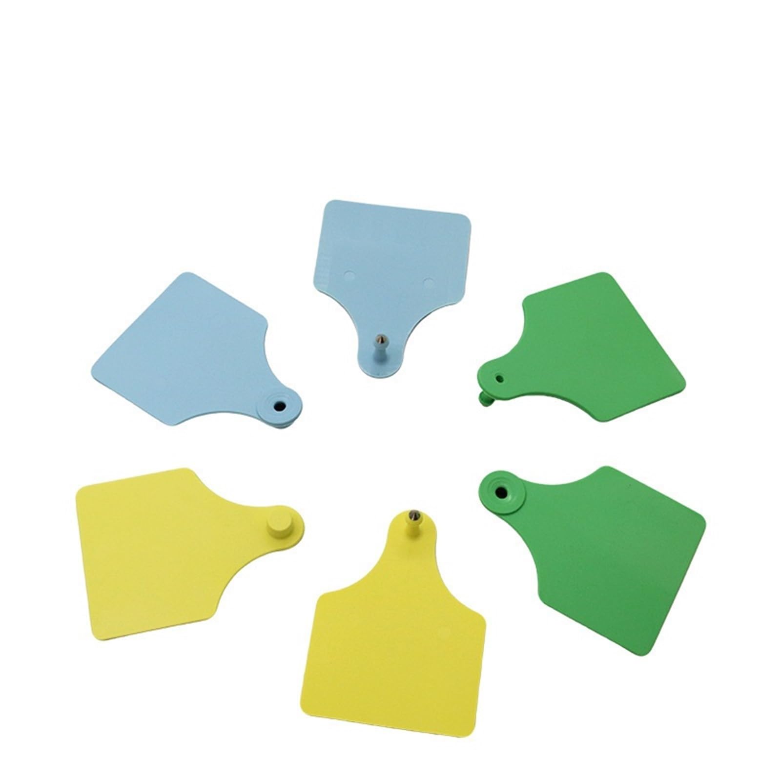 Set di 50/100 marcatori per orecchie con doppia marcatura per bovini, fattoria di animali sigillati, identificativi veterinari, cervi e cavalli, per la fattoria (giallo, 50 set)