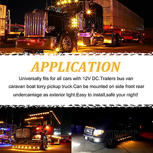 Pseqt 3/4" Round Led Side Marker Lights Clearance Turn Signal Indicators Bullet Grommet Light Waterproof For Trailer Truck Car Bus Van Pickup Rv Wrangler Atv Utv (10Pcs, Smoked Lens & Amber Led) #TOP3
