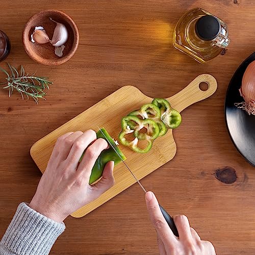 Nestablegoods Rubber Wood Cutting Board with Handle - Non Slip Design with 100% Ecological Bamboo cutting boards - Chopping Board Great for Cutting Fruits, Cheese Vegetables - Image 7