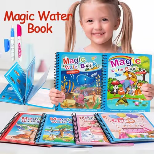 Image of IncyWincy Magic Colouring Book (Pack of 3), Birthday Return Gift for Kids, Aqua Doodle, Reusable, No-Mess Drawing, Party Favor for Children, Boys & Girls (Assorted)