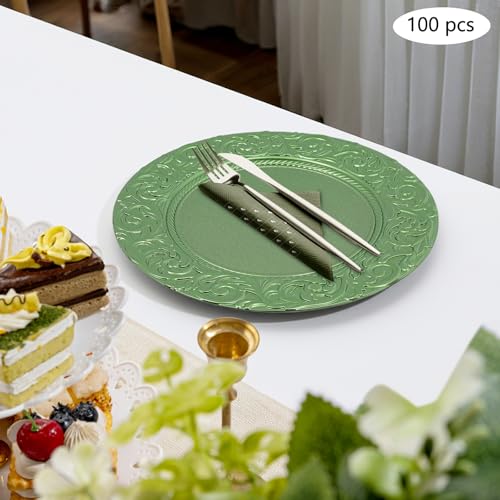 Set de 100 Platos Redondos Decorativos de 13 in miniatura 4