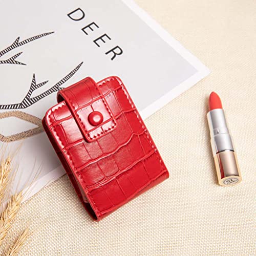 Oyria Portable Lipstick Case with Mirror for Purse PU Leather Lipstick Organizer Fits 3 Lipsticks Makeup Pouch Pouch Storage Organizer Coin Purse for Travel - Image 3