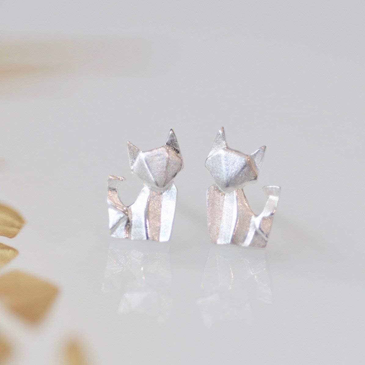 Origami Fox Earrings in Sterling Silver 925 - Jamber Jewels - Image 3