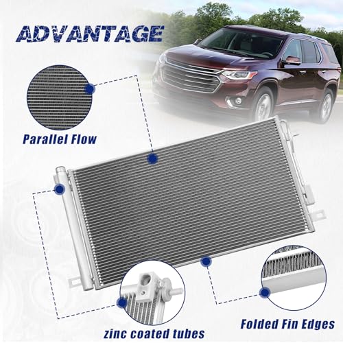 Image of Air Conditioning A /C Condenser Compatible with Buick Enclave; Chevrolet Traverse; GMC Acadia; Saturn Outlook # 3649, 15226649, 22918340, 23479280, 25975431