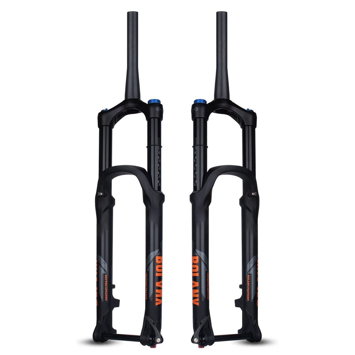 Horquilla para Bicicleta de montaña de 27.5/29 Pulgadas Tubo de dirección cónico sin Rosca de 1-1/2 Pulgadas, Eje pasante de 15 x 110 mm, Freno de Disco, 175 mm de Rec
