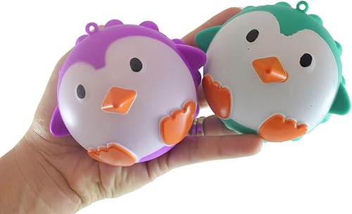 Juego de 2 bolas de pingüino de burbujas para reventar, lindos animales de invierno para apretar, juguete de silicona Push Poke Bubble Wrap Fidget