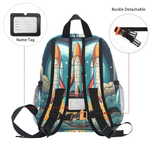 Sac à dos fusée avec clip sifflet de sécurité pour petits voyageurs