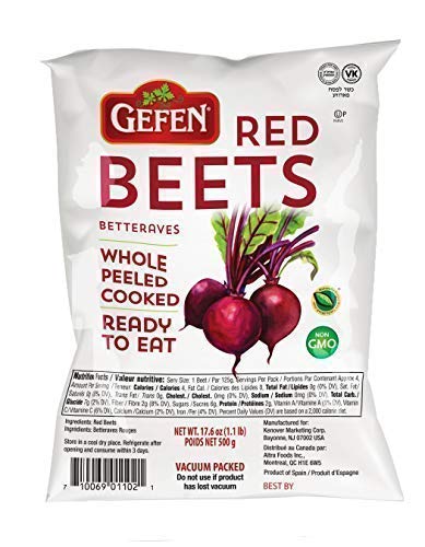 Gefen "Red Beets" Whole, Peeled, Cooked, Ready to Eat, Vacuum Packed