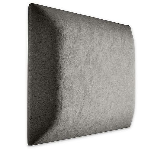 Muralo Panel acolchado de terciopelo, tapizado moderno y lujoso, para dormitorio y salón (gris, 40 cm x 40 cm)