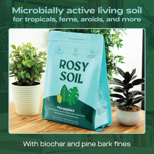 Rosy Soil Indoor Potting Soil for House Plants - Organic Potting Soil Mix for Indoor Plants - Enriched w/Root-Boosting Biochar for Foliage Plants, Flowers, Herbs - Peat Free, Less Prone to Gnats - 8qt - Image 3