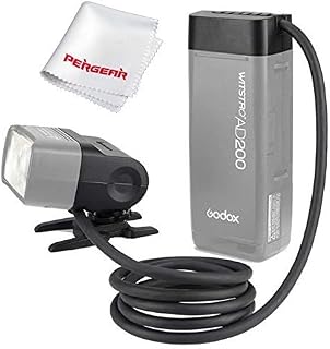 Godox EC200 200W 拡張フラッシュヘッド 2M長さのケーブル AD200裸球ヘッドとスピードライトヘッド用 Godox AD200とAD200pro対応 (AD200ストロポは同梱しません）PERGEARクリーニングクロス同梱