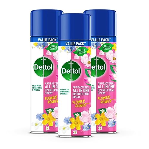 Dettol Flower Power Antibacterial All in One Disinfectant Spray | Wild Lavender Fragrance | Limited Edition | 500ml (Pack of 3)