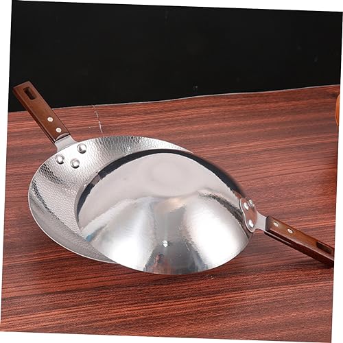 Wok con mango de madera y acero inoxidable miniatura 2